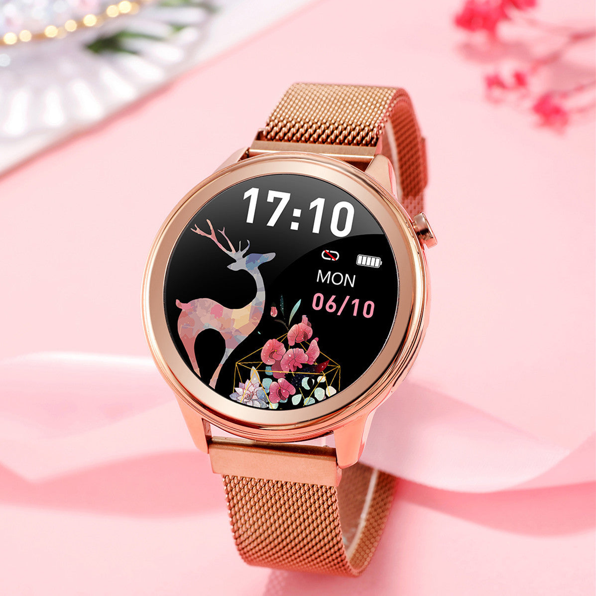Smart Watch Ladies Heart Rate Blood Pressure Multifunctional Sport Watch Men Women Waterproof