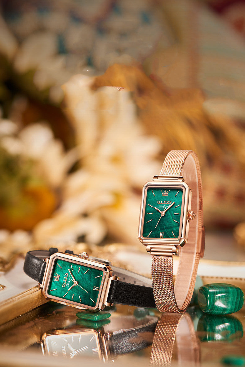 Omi Brand Watch Small Green Watch Waterproof Belt Ladies Watch Women