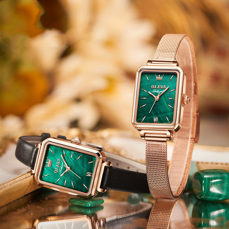 Omi Brand Watch Small Green Watch Waterproof Belt Ladies Watch Women