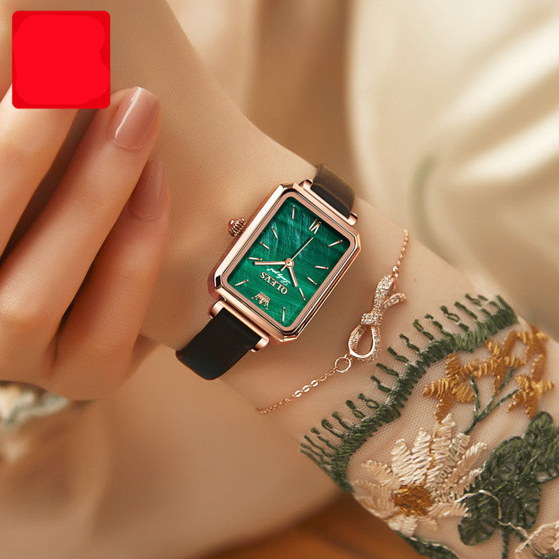 Omi Brand Watch Small Green Watch Waterproof Belt Ladies Watch Women
