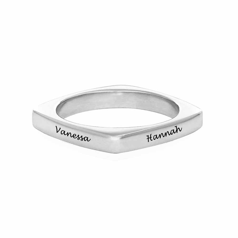 S925 Silver Distinctive Square Ring
