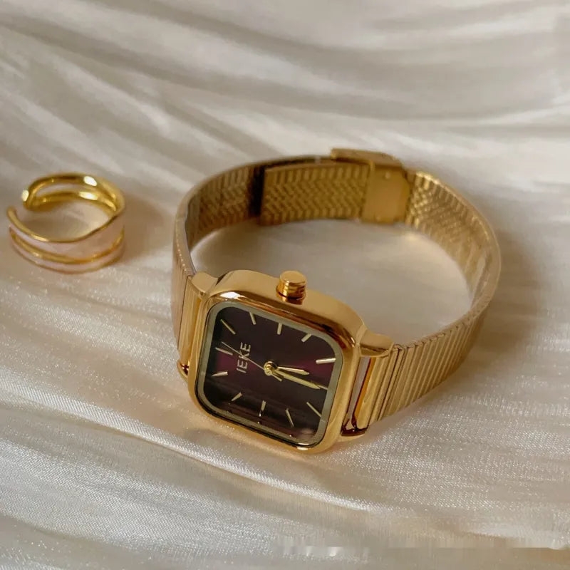 Retro Red Series Chain Watch Women
