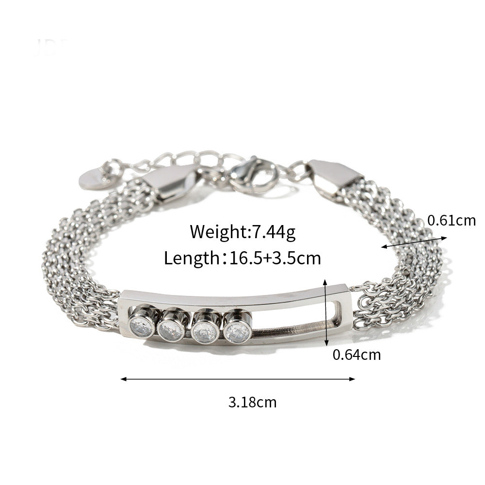 18K gold light luxury and noble inlaid zircon design versatile bracelet