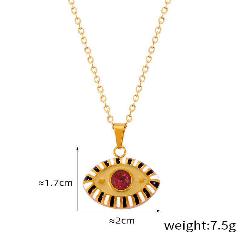 18K gold exaggerated personality devil eye diamond design necklace