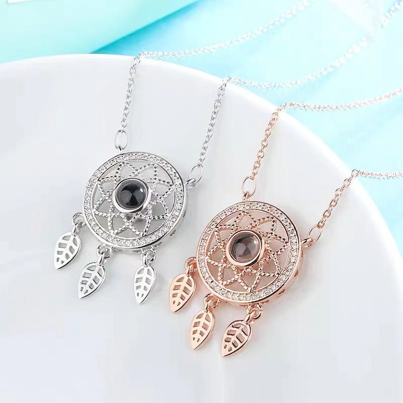 Elegant fashion dream catcher design projection necklace