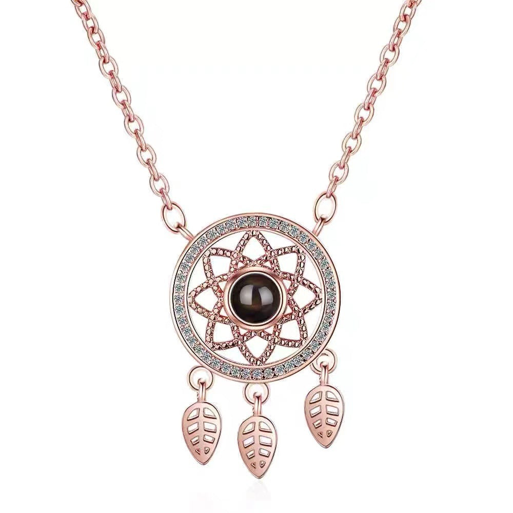 Elegant fashion dream catcher design projection necklace