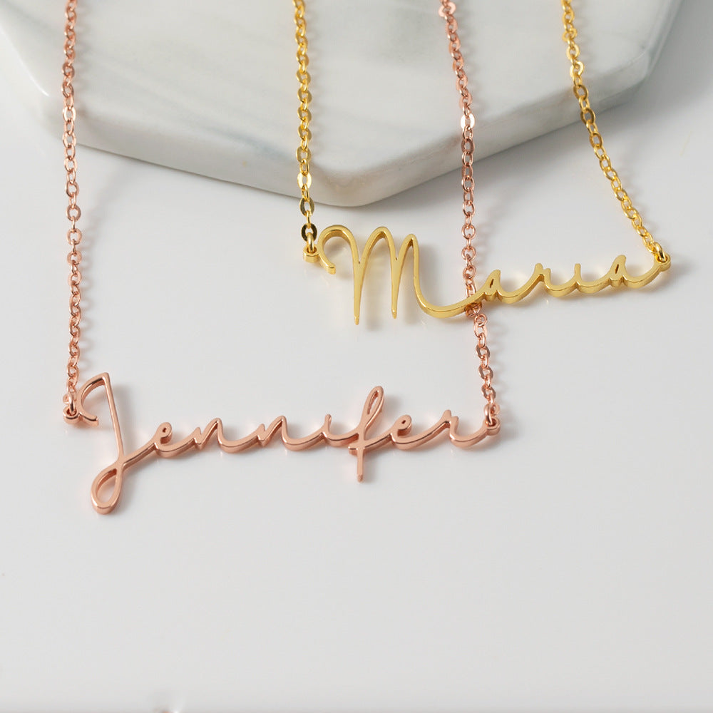 Simple atmosphere can be customized name light luxury design necklace