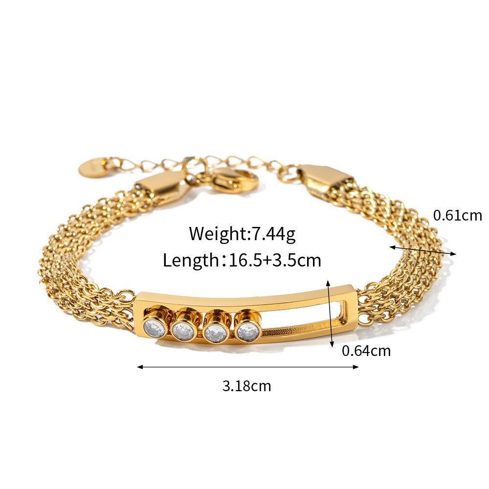 18K gold light luxury and noble inlaid zircon design versatile bracelet