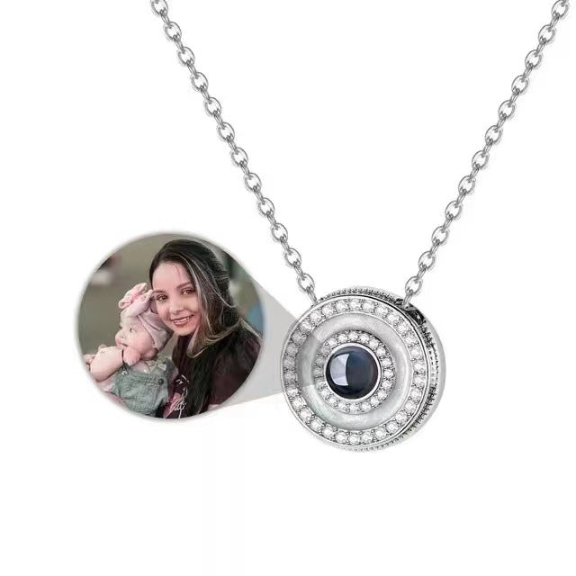 Delicate Dazzling Round Double Layer Diamond Projection Necklace