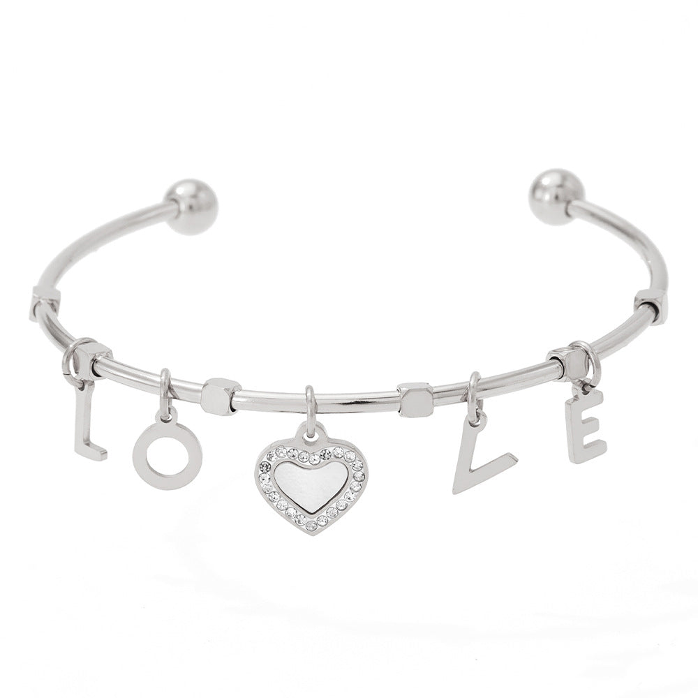 18K Gold Exquisite Fashion LOVE Matching Heart Design Bracelet