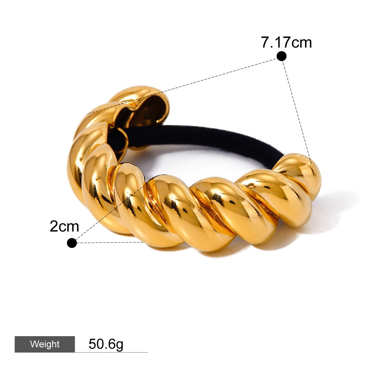 18K Gold Trendy Personalized Hemp Rope Design Hair Accessories