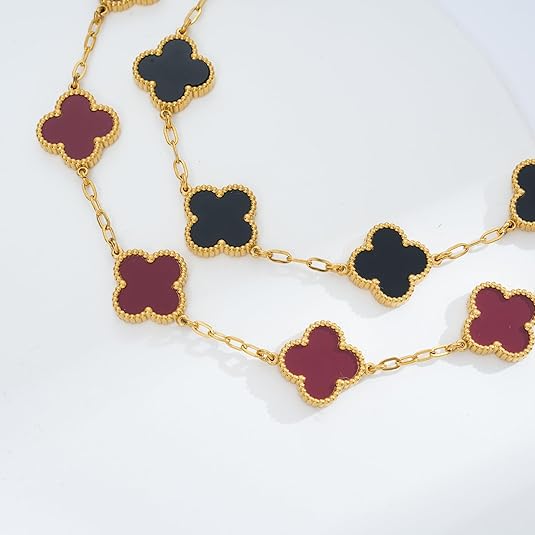 18K Gold Plated Clover Bracelet for Women Lucky Four Leaf Link