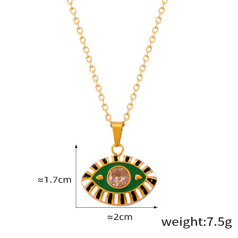 18K gold exaggerated personality devil eye diamond design necklace