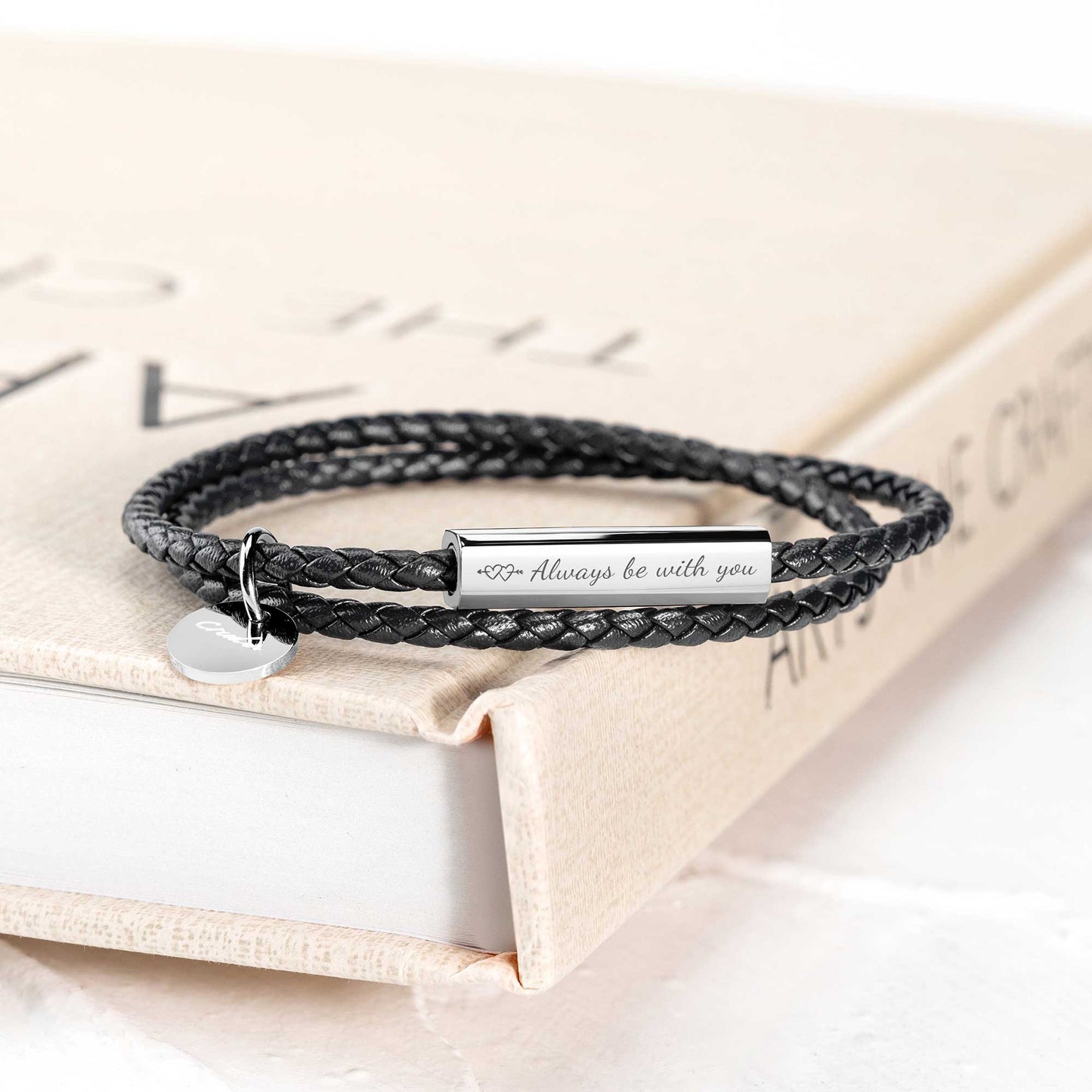 Ricordi Italian Leather Wrap Bracelet(Jet Black)