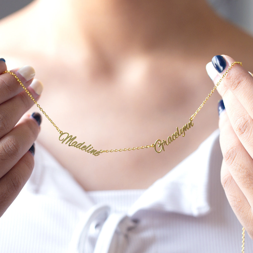 Noble Simple Customizable Name Design Versatile Necklace