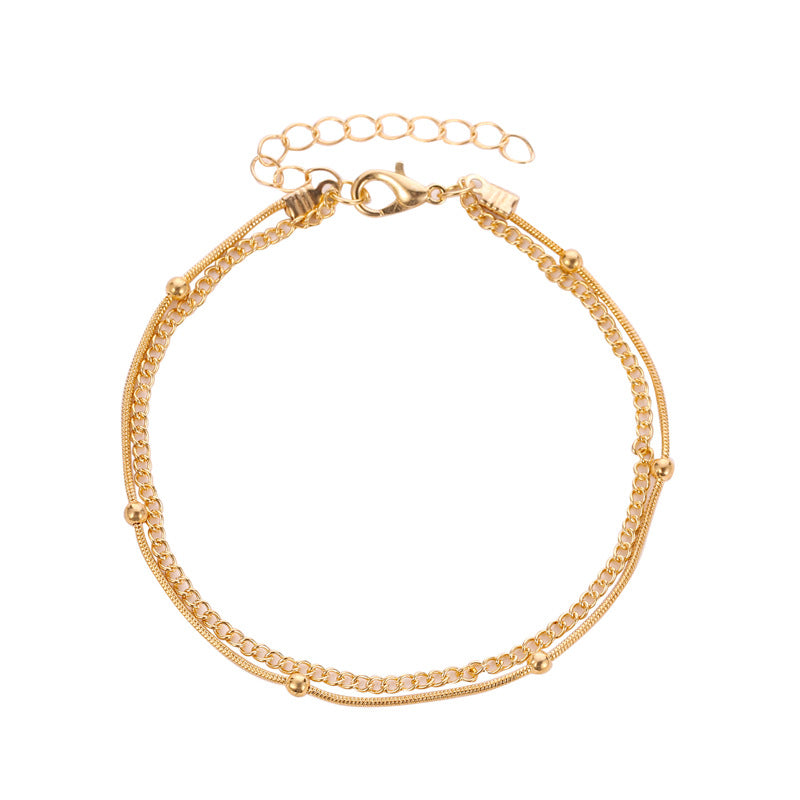 Exquisite and simple multi-layer snake bone chain design versatile anklet