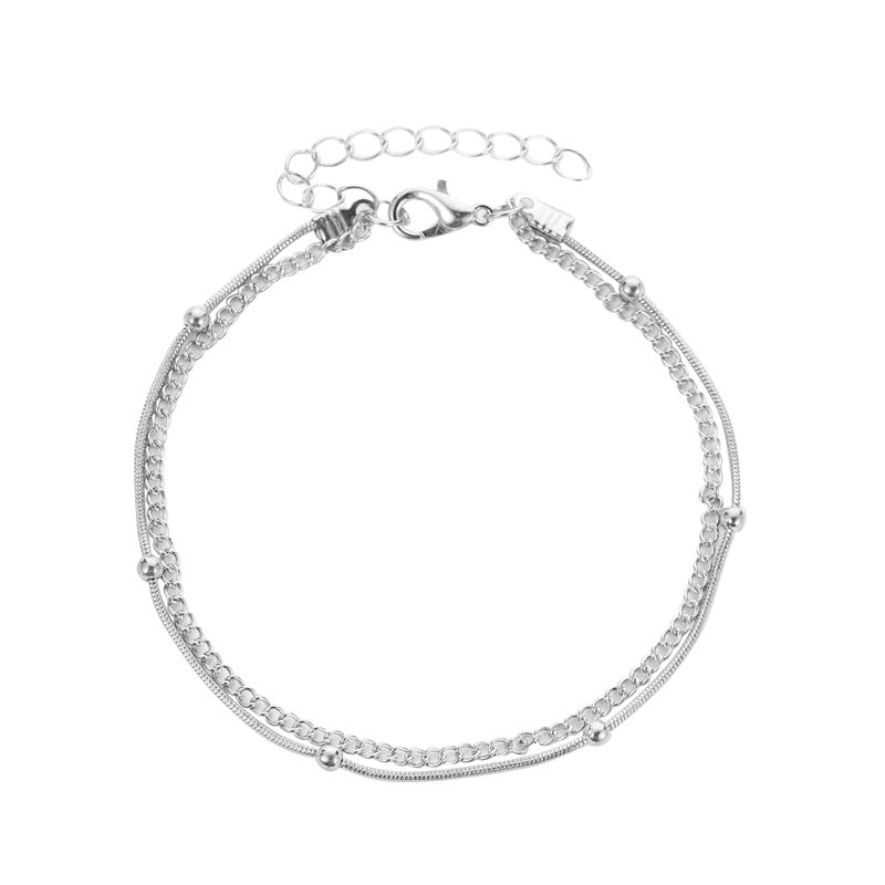 Exquisite and simple multi-layer snake bone chain design versatile anklet