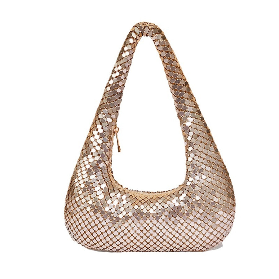 Sequins Vintage Style Dumpling shape zipper Shoulder bag