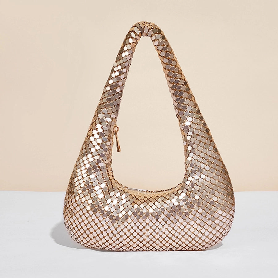 Sequins Vintage Style Dumpling shape zipper Shoulder bag