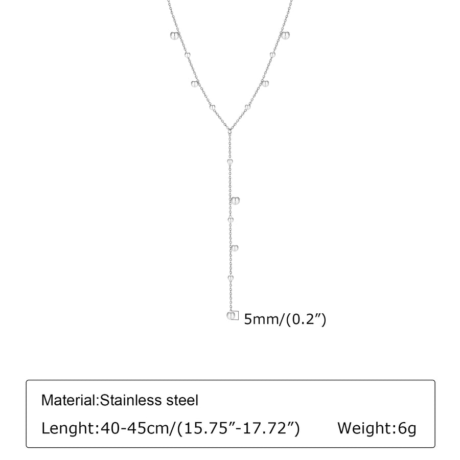 Stainless Steel IG Style Tassel Geometric Pendant Necklace