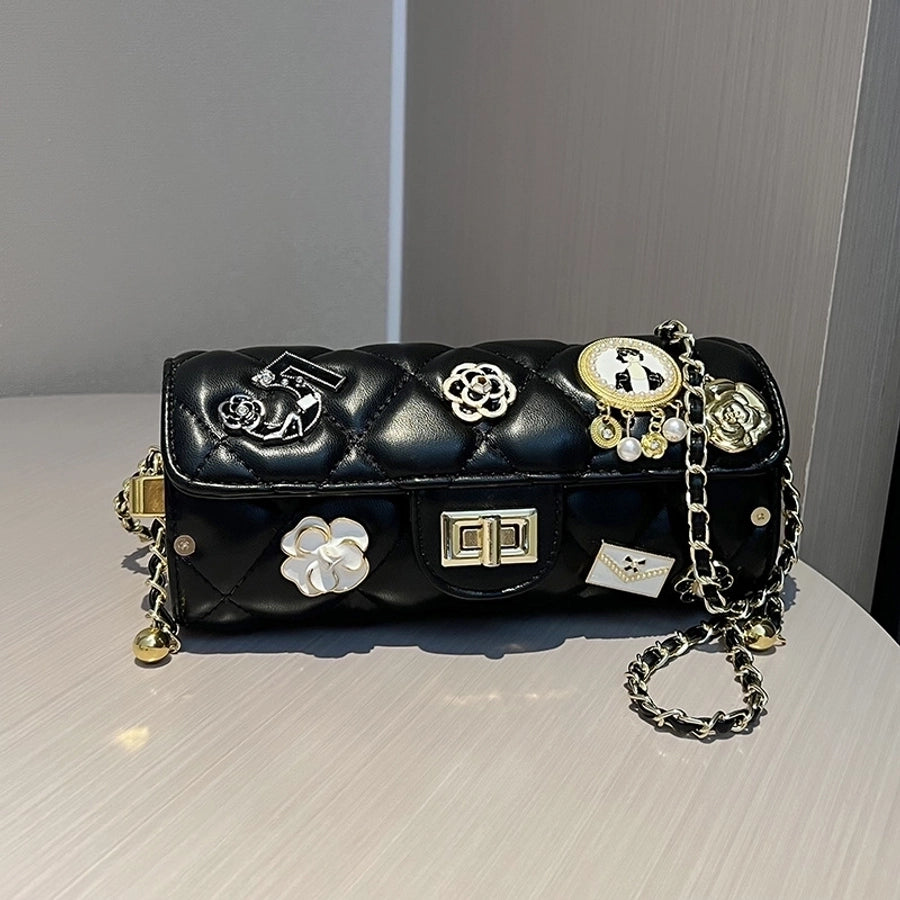 Leather Flower Streetwear Shoulder bag