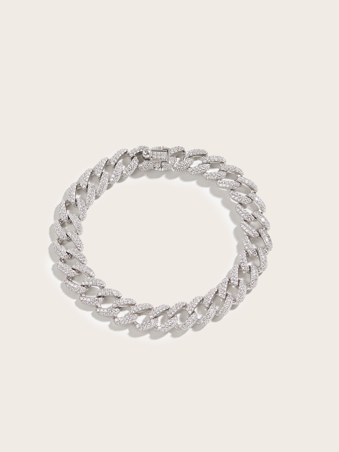 Silver S925 Bracelet with Handcrafted Zircon Stone - Perfect for Hip-Hop Fashion