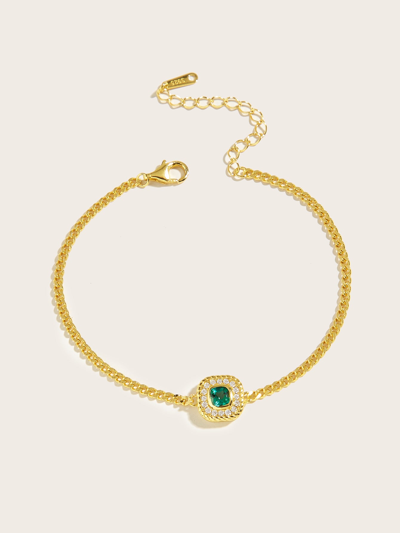 S925 Silver Cultured Emerald Bracelet for Women, Perfect for Everyday Wear, Dates, and Travel, Comes with Gift Box Packaging